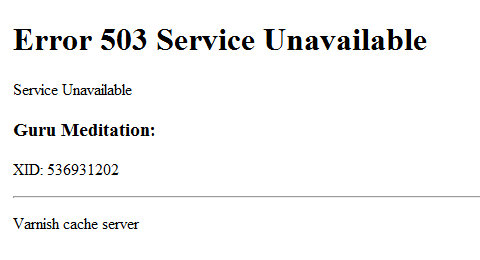 503 service unavailable